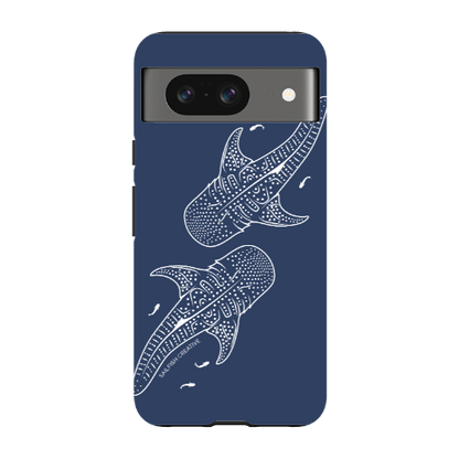 Google Pixel Tough Phone Case - Whale Sharks Outline Navy