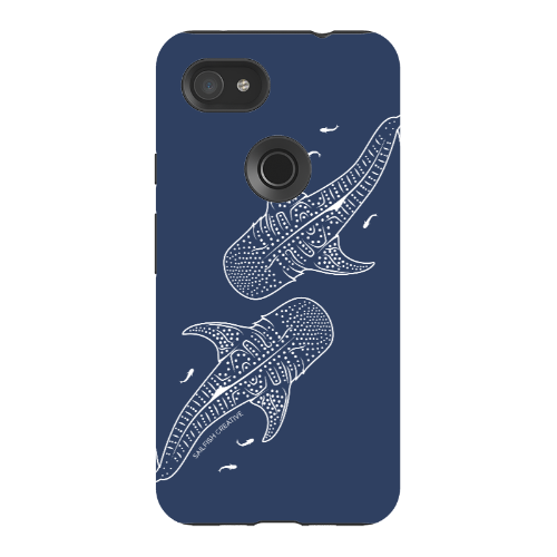 Google Pixel Tough Phone Case - Whale Sharks Outline Navy