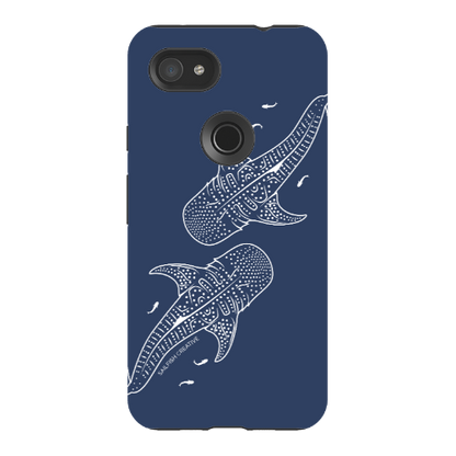 Google Pixel Tough Phone Case - Whale Sharks Outline Navy