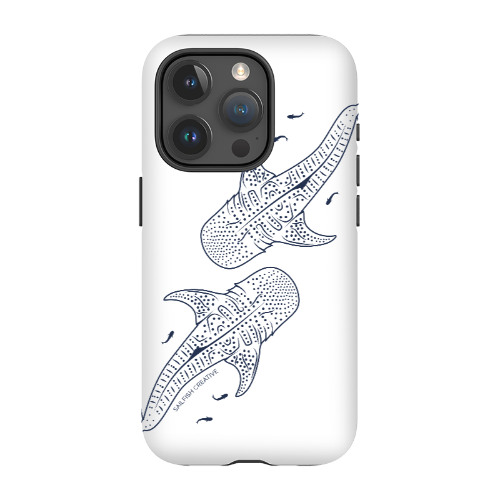 iPhone Tough Phone Case - Whale Sharks Outline