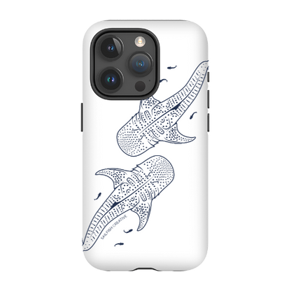 iPhone Tough Phone Case - Whale Sharks Outline