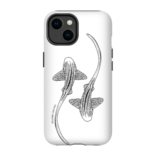 iPhone Tough Phone Case - Leopard Sharks Outline