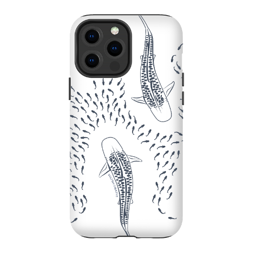 iPhone Tough Phone Case - Tiger Sharks Outline