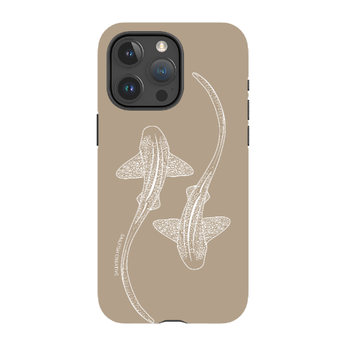 iPhone Tough Phone Case - Leopard Sharks Outline Natural