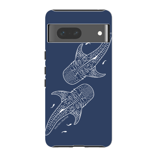 Google Pixel Tough Phone Case - Whale Sharks Outline Navy