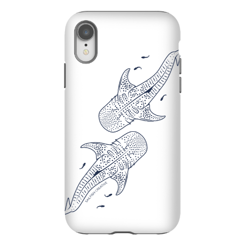 iPhone Tough Phone Case - Whale Sharks Outline