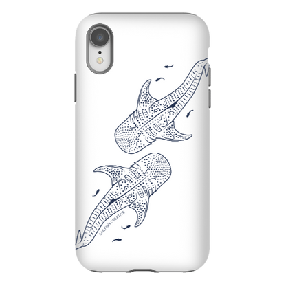 iPhone Tough Phone Case - Whale Sharks Outline