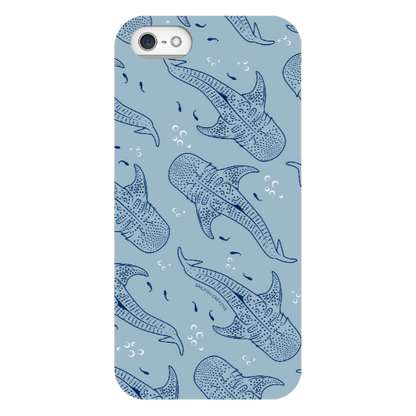 iPhone Tough Phone Case - Whale Sharks Pattern Bluer