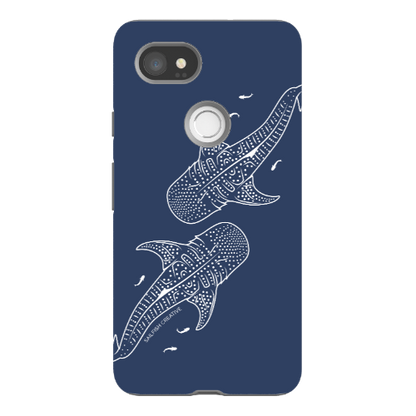 Google Pixel Tough Phone Case - Whale Sharks Outline Navy