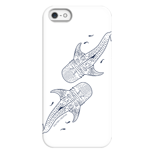 iPhone Tough Phone Case - Whale Sharks Outline