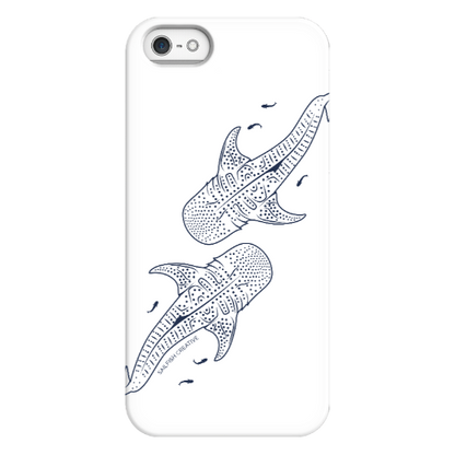 iPhone Tough Phone Case - Whale Sharks Outline