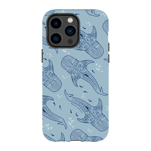 iPhone Tough Phone Case - Whale Sharks Pattern Bluer