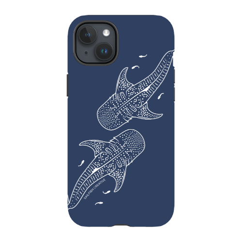 iPhone Tough Phone Case - Whale Sharks Outline Navy