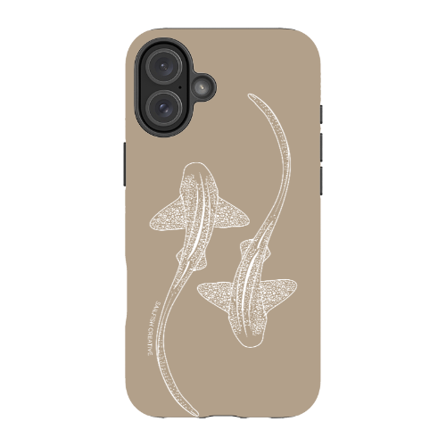 iPhone Tough Phone Case - Leopard Sharks Outline Natural