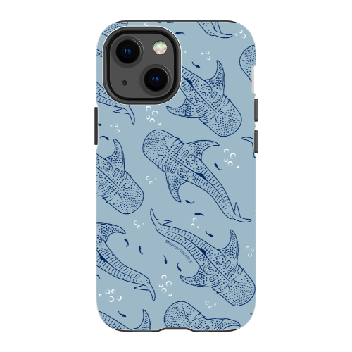 iPhone Tough Phone Case - Whale Sharks Pattern Bluer