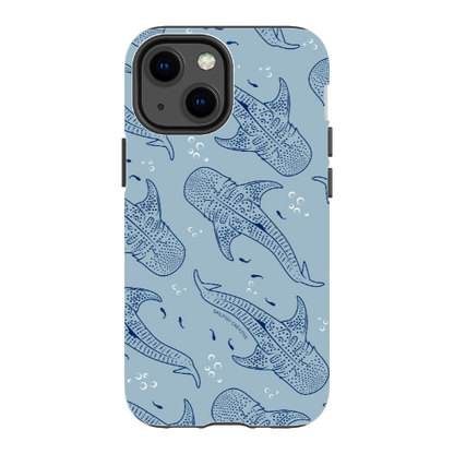 iPhone Tough Phone Case - Whale Sharks Pattern Bluer