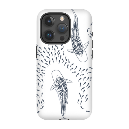 iPhone Tough Phone Case - Tiger Sharks Outline