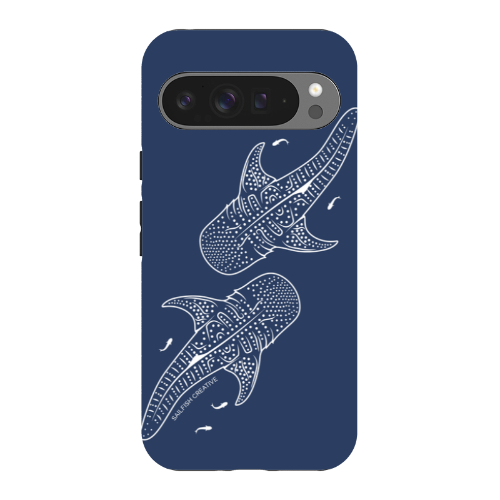 Google Pixel Tough Phone Case - Whale Sharks Outline Navy