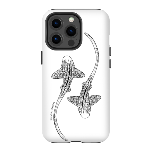 iPhone Tough Phone Case - Leopard Sharks Outline