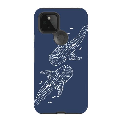 Google Pixel Tough Phone Case - Whale Sharks Outline Navy