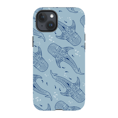 iPhone Tough Phone Case - Whale Sharks Pattern Bluer