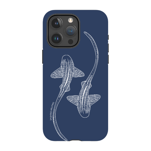 iPhone MagSafe Tough Case - Leopard Shark Outline Navy