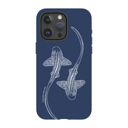 iPhone MagSafe Tough Case - Leopard Shark Outline Navy