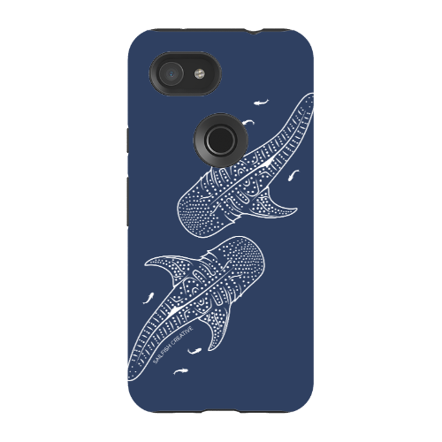 Google Pixel Tough Phone Case - Whale Sharks Outline Navy