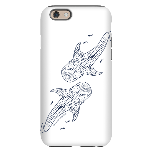 iPhone Tough Phone Case - Whale Sharks Outline