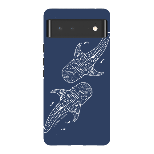 Google Pixel Tough Phone Case - Whale Sharks Outline Navy