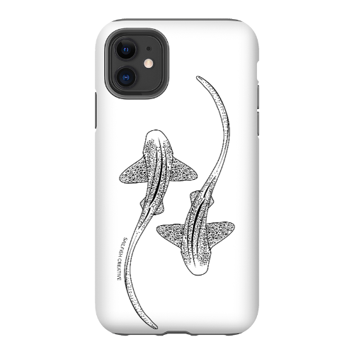 iPhone Tough Phone Case - Leopard Sharks Outline