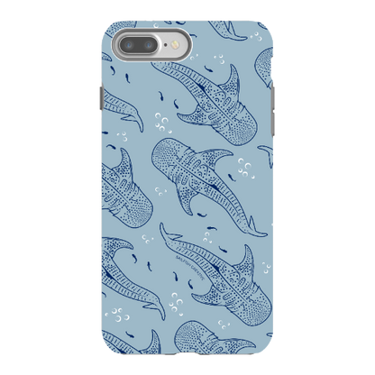 iPhone Tough Phone Case - Whale Sharks Pattern Bluer