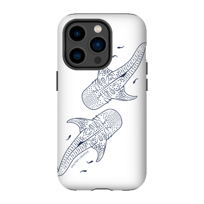 iPhone Tough Phone Case - Whale Sharks Outline