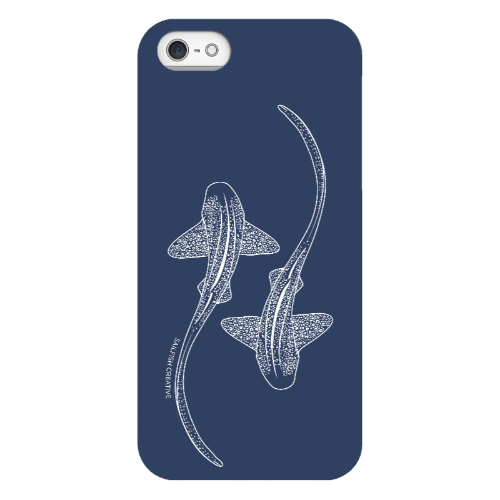 iPhone Tough Phone Case - Leopard Sharks Outline Navy