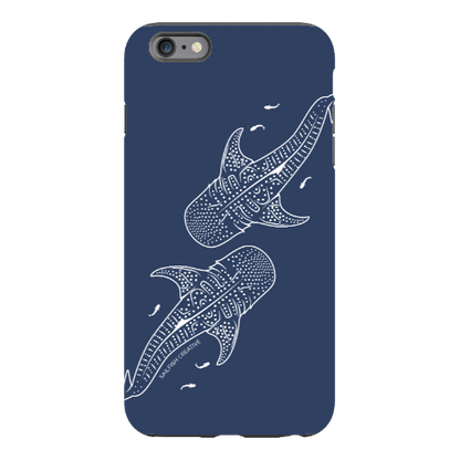 iPhone Tough Phone Case - Whale Sharks Outline Navy