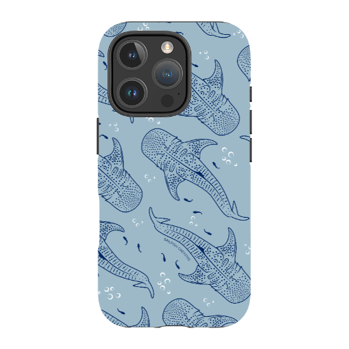 iPhone Tough Phone Case - Whale Sharks Pattern Bluer