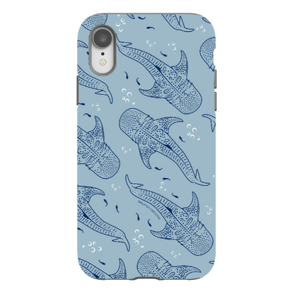 iPhone Tough Phone Case - Whale Sharks Pattern Bluer