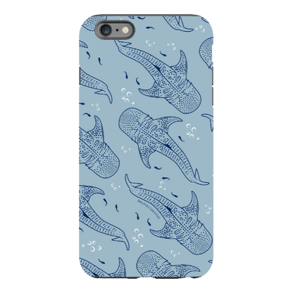 iPhone Tough Phone Case - Whale Sharks Pattern Bluer