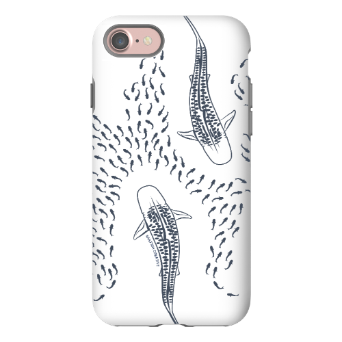 iPhone Tough Phone Case - Tiger Sharks Outline