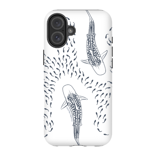 iPhone Tough Phone Case - Tiger Sharks Outline