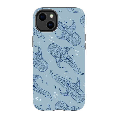 iPhone Tough Phone Case - Whale Sharks Pattern Bluer