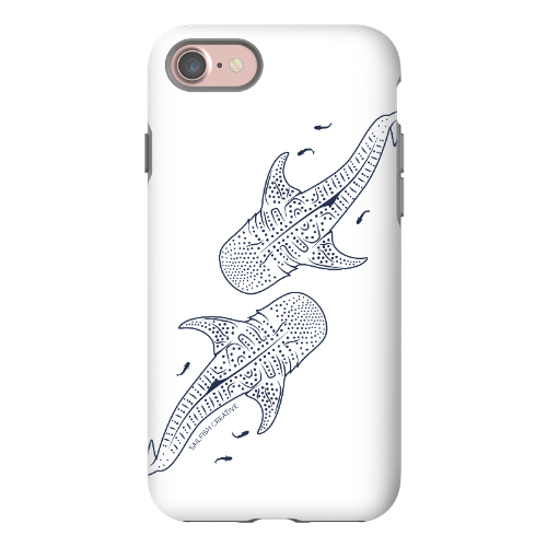 iPhone Tough Phone Case - Whale Sharks Outline