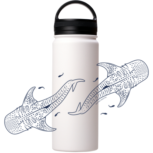 Whale Sharks Line Art - Stainless Steel Water Bottle