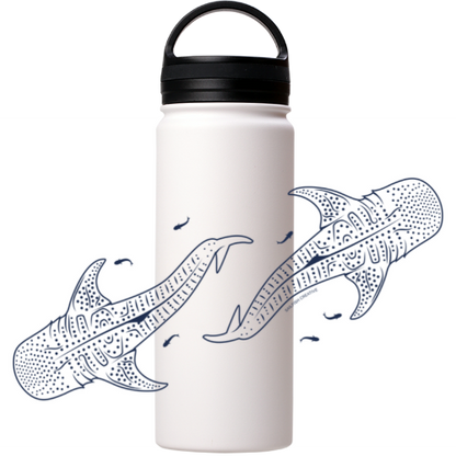 Whale Sharks Line Art - Stainless Steel Water Bottle