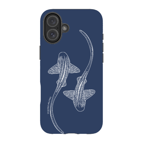 iPhone MagSafe Tough Case - Leopard Shark Outline Navy