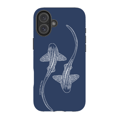 iPhone MagSafe Tough Case - Leopard Shark Outline Navy