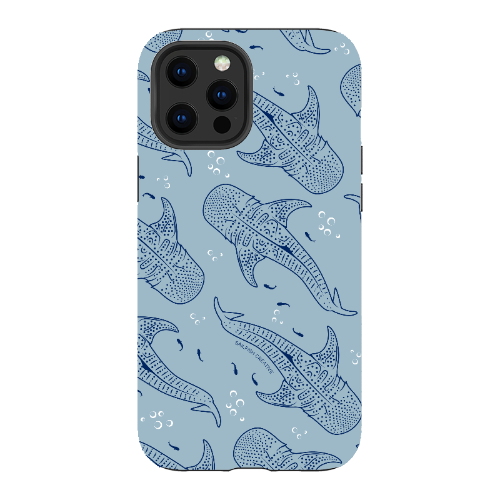 iPhone Tough Phone Case - Whale Sharks Pattern Bluer