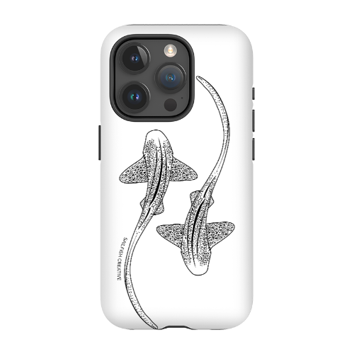 iPhone Tough Phone Case - Leopard Sharks Outline