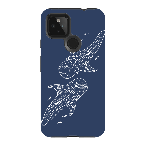 Google Pixel Tough Phone Case - Whale Sharks Outline Navy