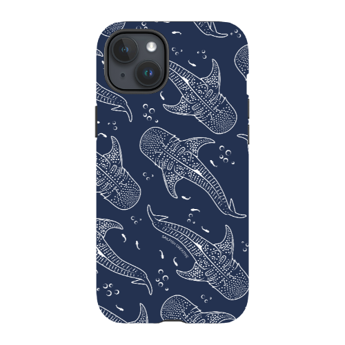 iPhone Tough Phone Case - Whale Sharks Pattern Navy